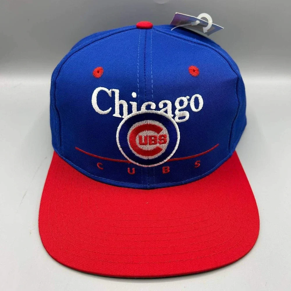 Vintage Chicago Cubs Hat Men Blue Red Twins Enterprise MLB Snap Back Cap New